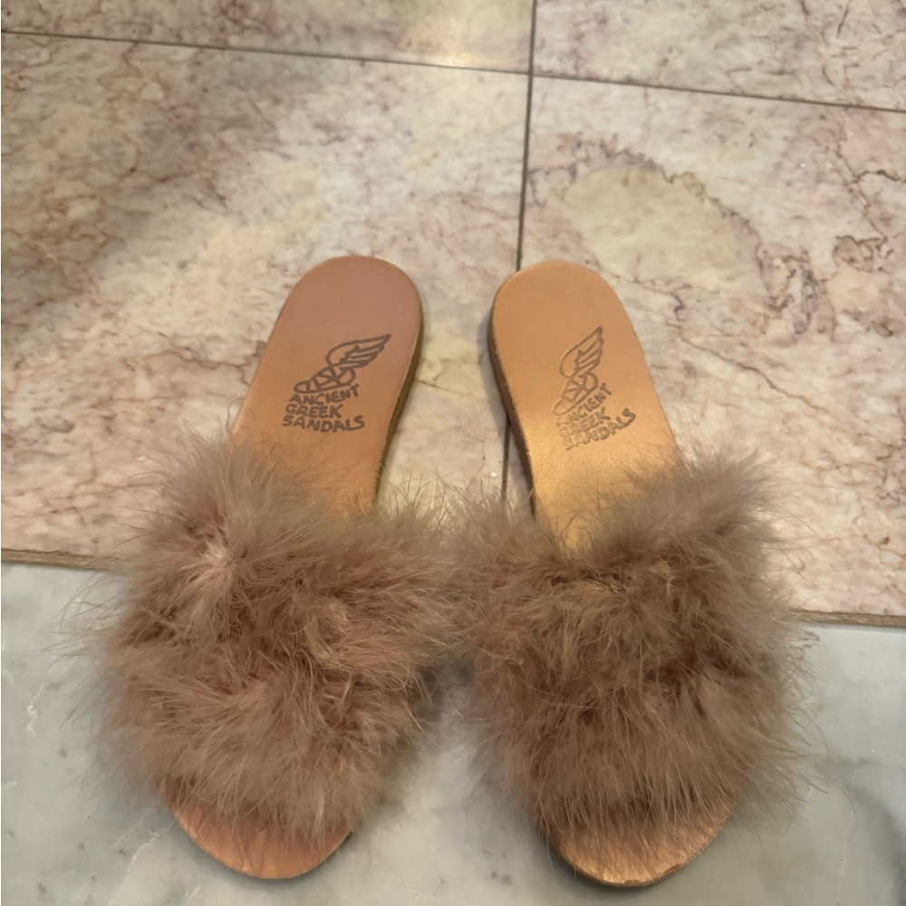 NEW Ancient Greek Sandals Tan Fluffy Women's Sandals